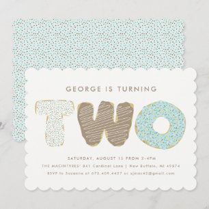 Deuxièmes invitations de thème de beignet de fête