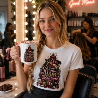 Dévalant les cheveux vacances ambiance Noël Tasse