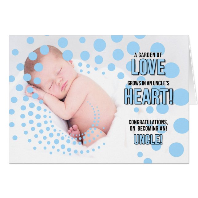 Devenir un oncle Félicitations Blue Dots Nephew (Devant horizontal)