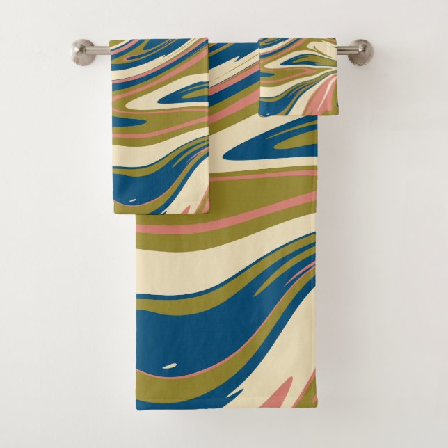 Déversement - Bleu, Vert olive, Rose et Crème (En situation)