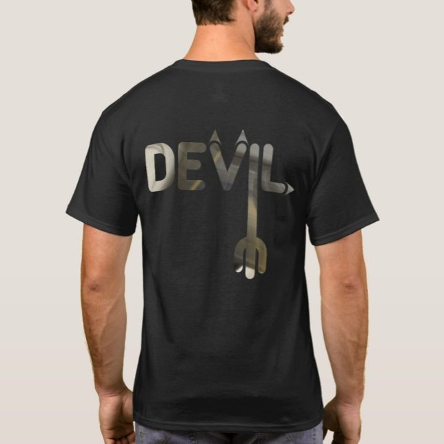 DEVIL T-Shirt Trend Abstrait Art Black White Gold (Créateur téléchargé)
