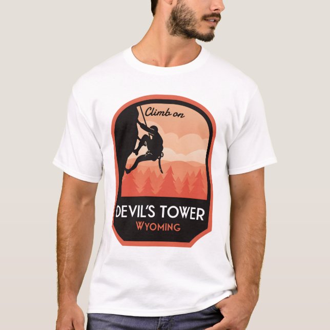 Devils Tower Wyoming Rock Escalade T-shirt actif (Devant)
