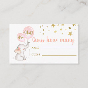 Devine combien de cartes de jeu d'éléphants roses