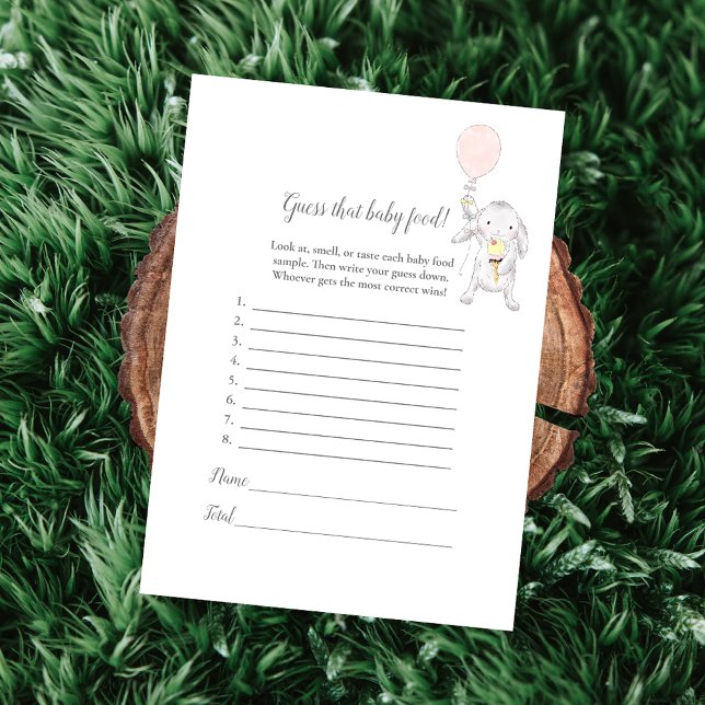 Devine Que Baby Food Baby Sprinkle Game Card (Créateur téléchargé)