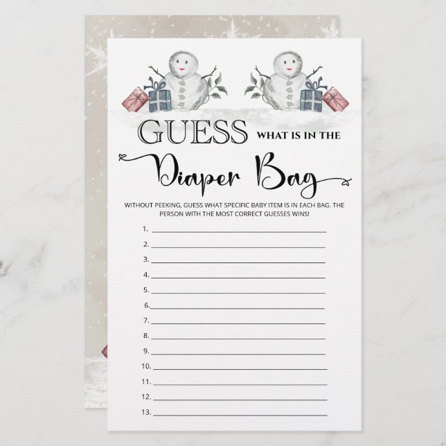 Devinez ce qu'il y a dans le baby shower de sacs d (Devant / Derrière)