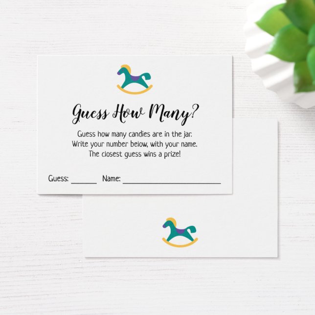 Devinez Combien ? Carte de jeu Cheval Blanc / Rock (Bureau)