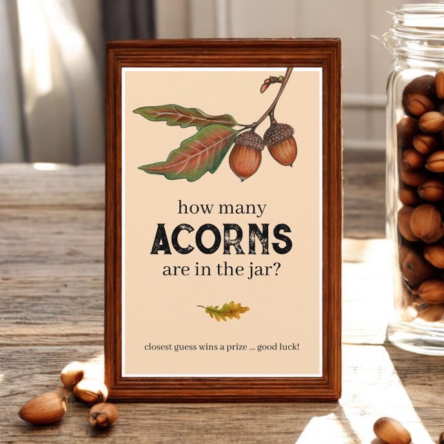 Devinez combien d'Acorns Automne Baby shower Jeu S (Créateur téléchargé)