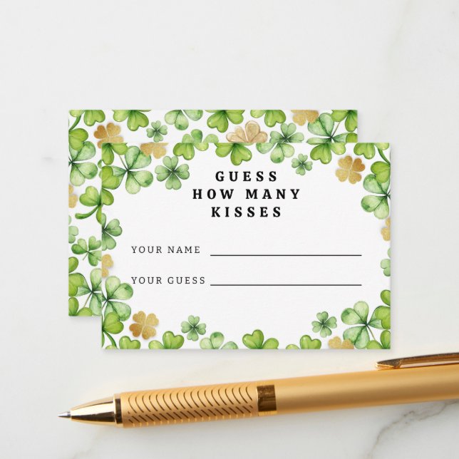 Devinez combien de baisers Baby showers cartes de  (Devant/Arrière en situation)