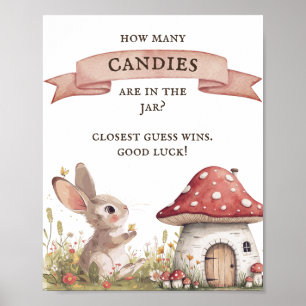 Devinez combien de bonbons Poster Baby shower Bunn