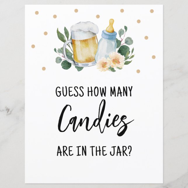 Devinez combien de bonbons Signer Bébé est en trai (Devant)