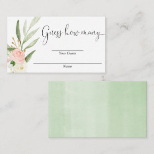 Devinez combien de cartes de baby shower d'or rose