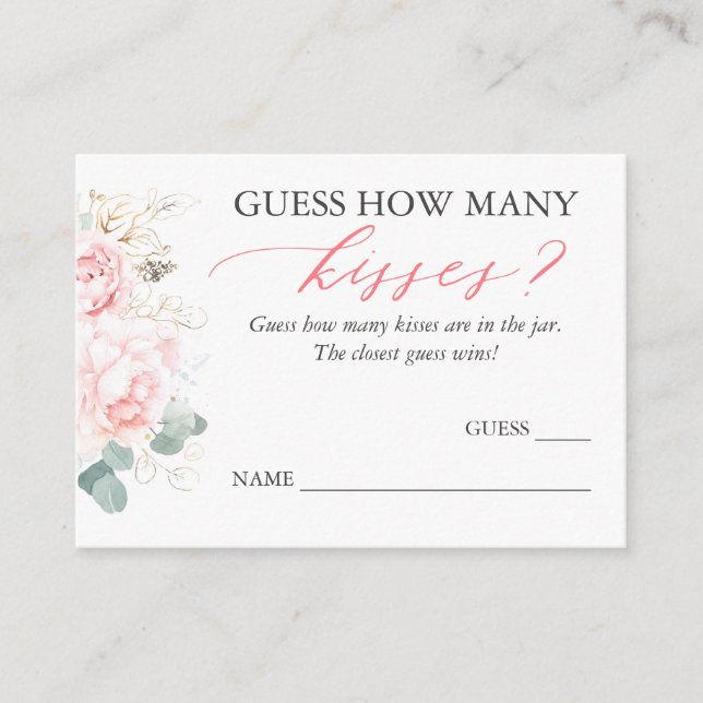 Devinez combien de cartes de jeu Kisses (Devant)