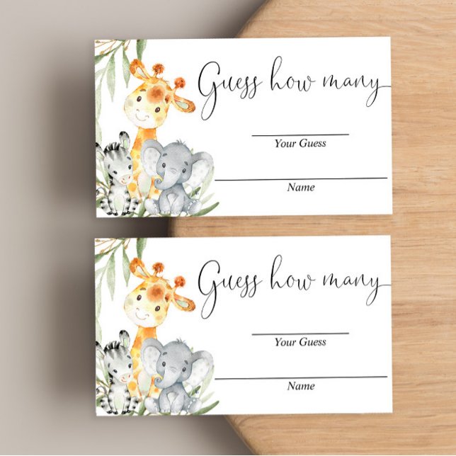 Devinez combien de cartes safari animaux mignons v (Créateur téléchargé)