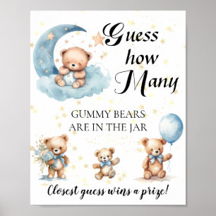 Devinez combien d'ours de gummy Baby shower Poster