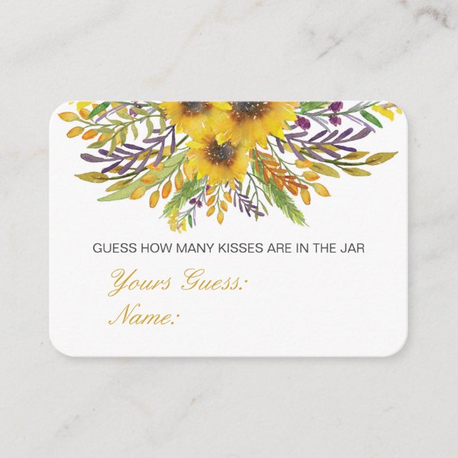 Devinez Editable Combien De Baisers, Cartes De Bon (Devant)