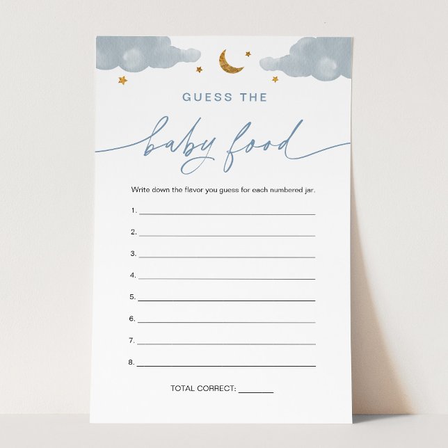 Devinez la Baby Food Game Card Twinkle Little Star (Créateur téléchargé)