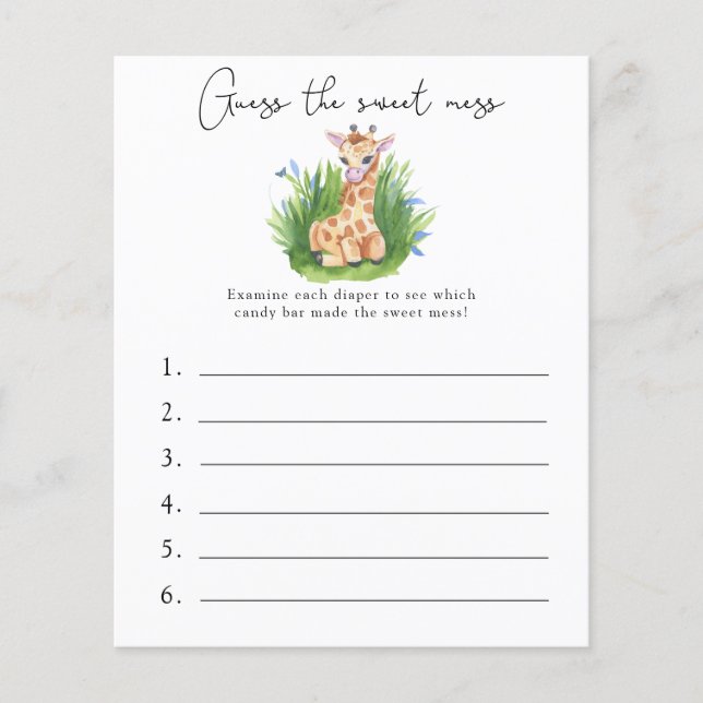 Devinez la douceur du jeu - Baby shower (Devant)