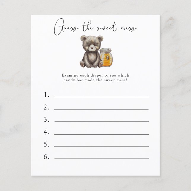 Devinez la douceur du jeu - Baby shower (Devant)