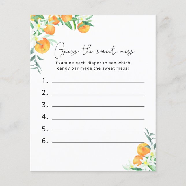 Devinez la douceur du jeu - Baby shower (Devant)