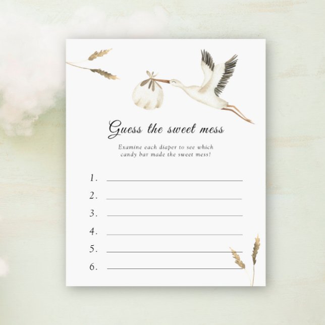 Devinez la douceur du jeu - Baby shower de cigogne (Créateur téléchargé)