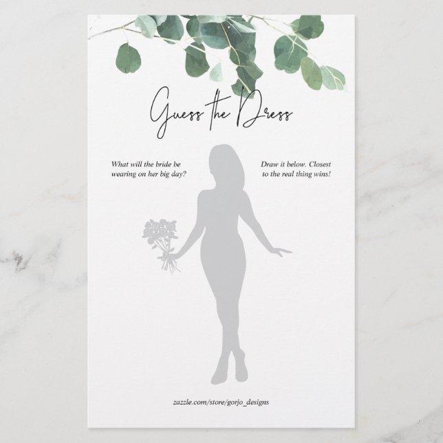 Devinez la Fête des mariées robe jeu Eucalyptus fe (Devant)