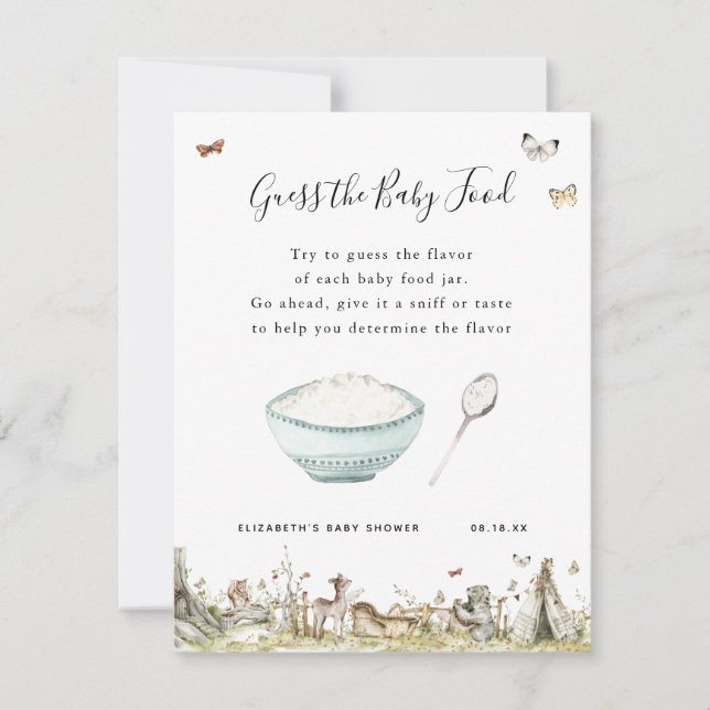 Devinez la nourriture pour bébés | Jeu Baby shower (Devant)