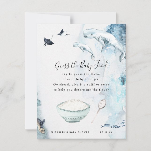 Devinez la nourriture pour bébés | Jeu Baby shower (Devant)