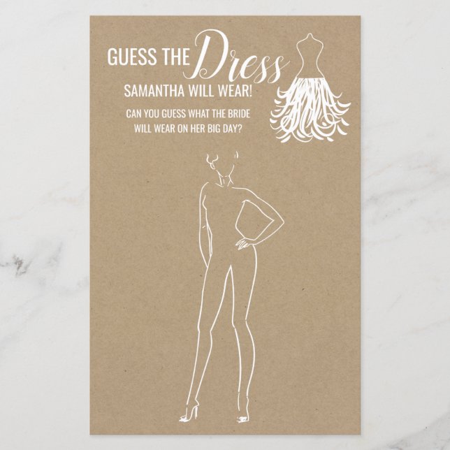 Devinez la robe douche rustique jeu bilingue (Devant)