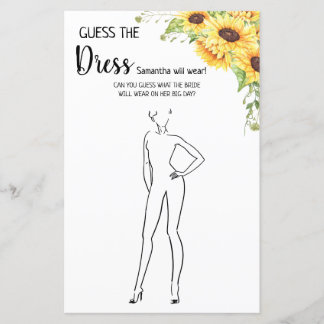 Devinez la robe nuptiale douche anglais jeu espagn