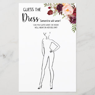 Devinez la robe nuptiale douche anglais jeu espagn