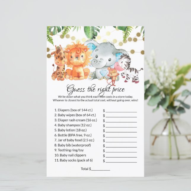 Devinez le bon prix Baby shower Jeux (Debout devant)