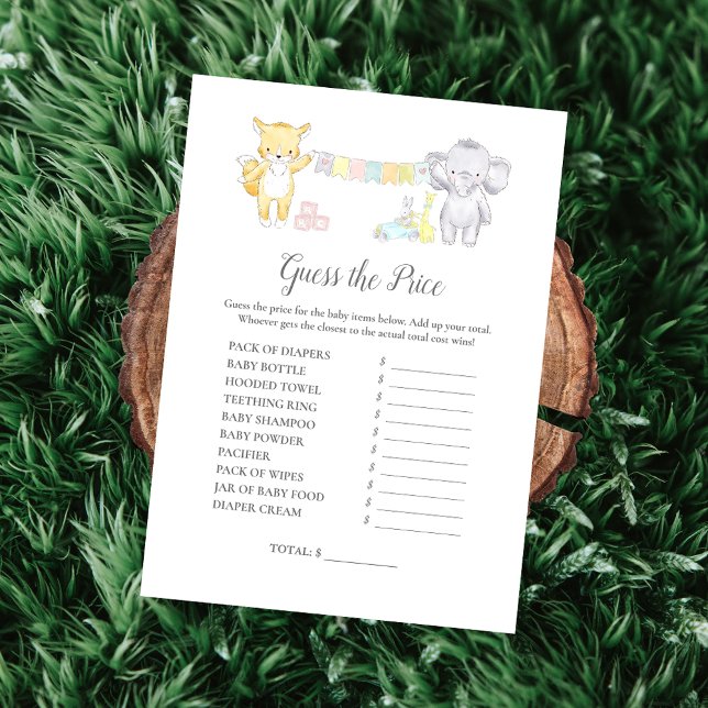 Devinez Le Bon Prix Baby Sprinkle Game Card (Créateur téléchargé)