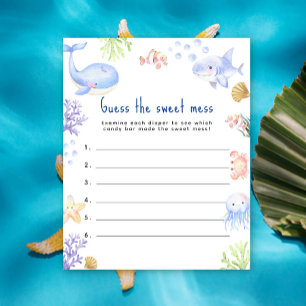 Devinez le doux désordre baby shower animal Océan