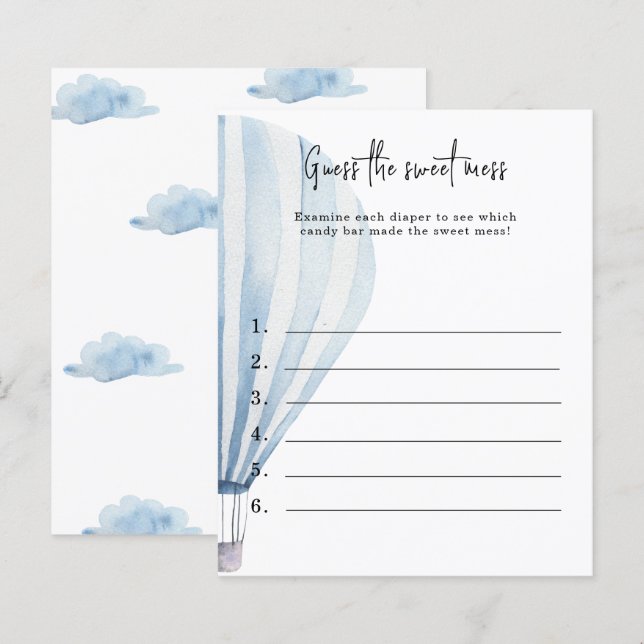Devinez le doux désordre - jeu de baby shower (Devant / Derrière)