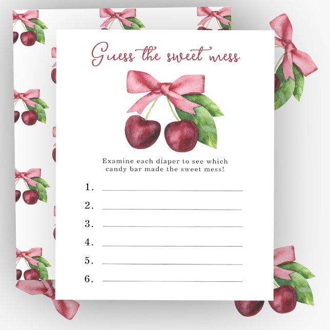 Devinez le doux désordre jeu de baby shower Cherry (Créateur téléchargé)