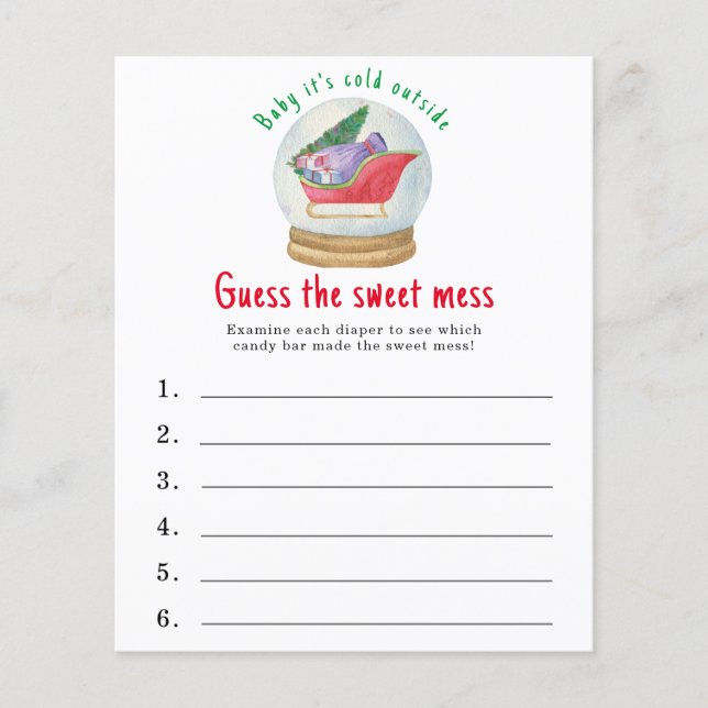 Devinez le doux désordre - jeu pour baby shower (Devant)
