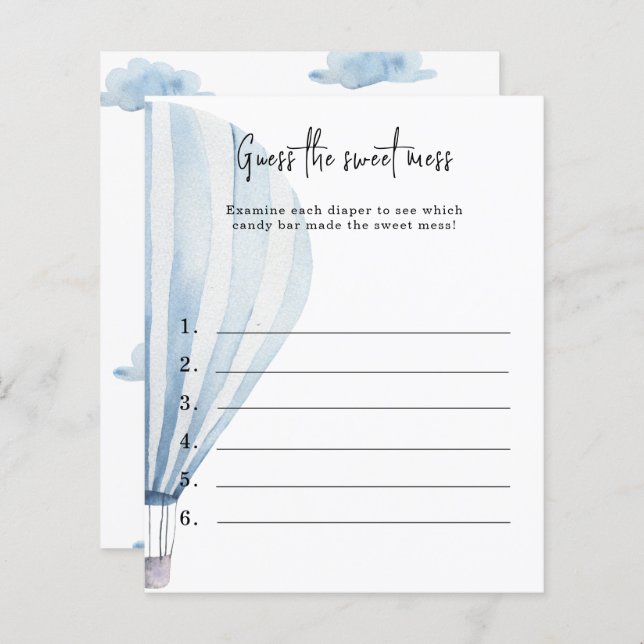 Devinez le gâchis sucré - jeu de baby shower (Devant / Derrière)