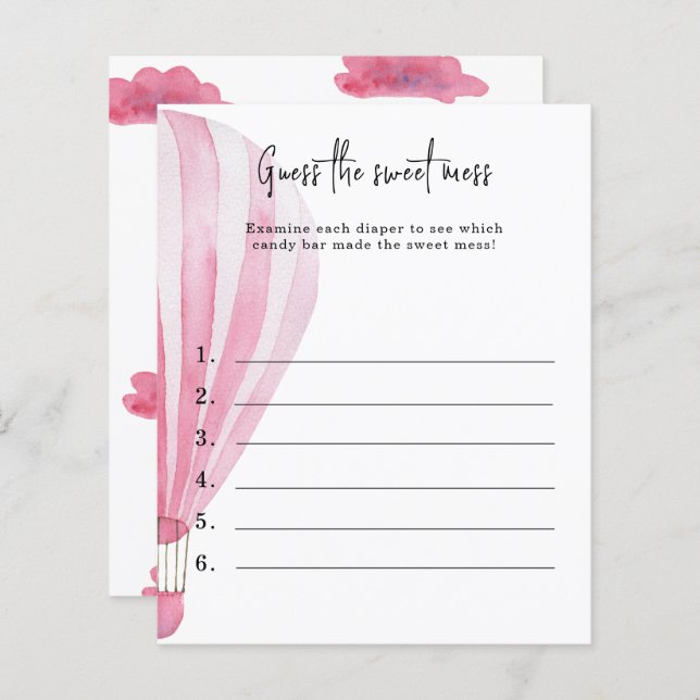 Devinez le gâchis sucré - jeu de baby shower (Devant / Derrière)