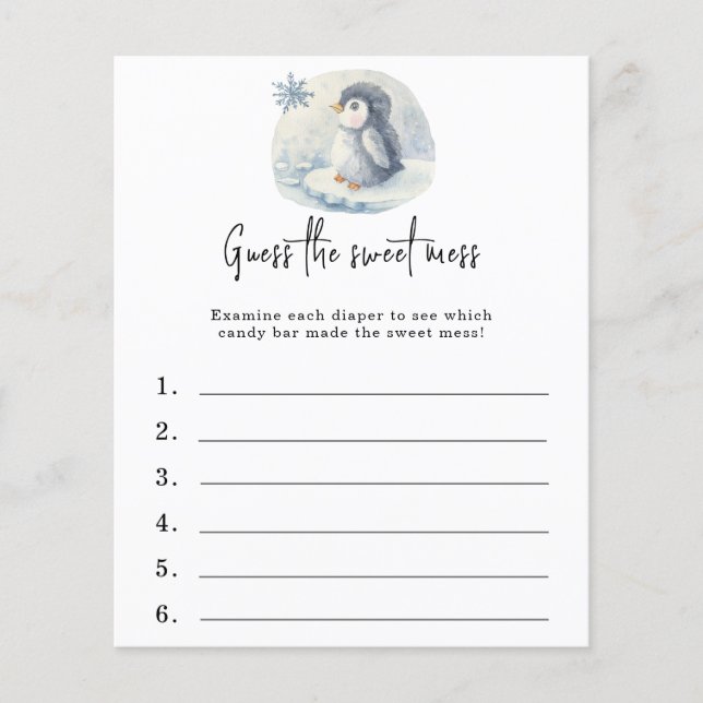 Devinez le gâchis sucré - jeu de baby shower (Devant)