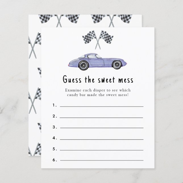 Devinez le gâchis sucré - jeu de baby shower de co (Devant / Derrière)