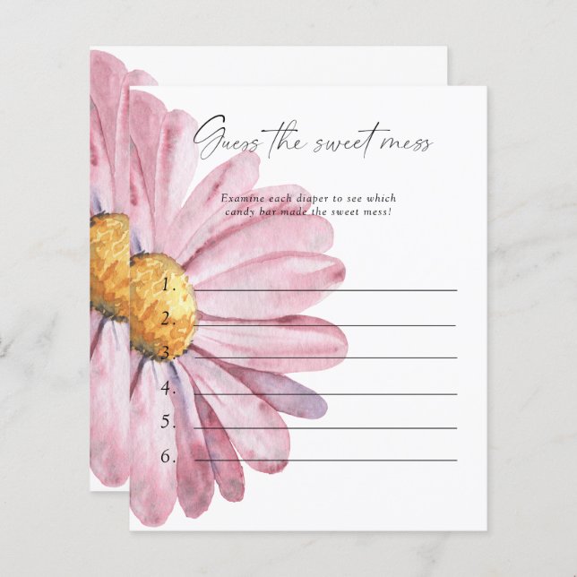 Devinez le jeu de Baby shower de la douceur - Dais (Devant / Derrière)