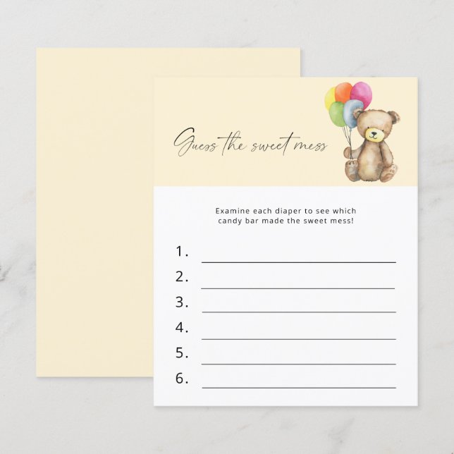 Devinez le jeu de baby shower doux et désordonné - (Devant / Derrière)