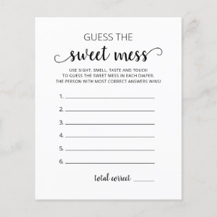 Devinez le jeu de baby shower Sweet Mess