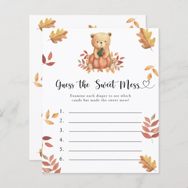 Devinez le jeu Sweet Mess - ours Citrouille (Devant / Derrière)