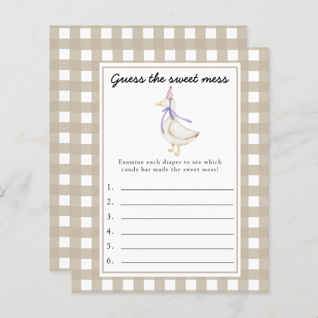 Devinez le jeu Sweet Mess - Petite oie (Devant / Derrière)
