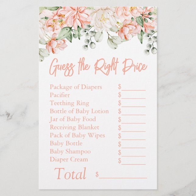 Devinez le juste prix pour une baby shower sur le  (Devant)