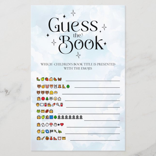 Devinez le livre Emoji Ciel Envoyé Jeu pour Baby S (Devant)