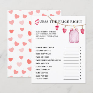 Devinez Le Prix Jeu de Baby shower de Saint Vale