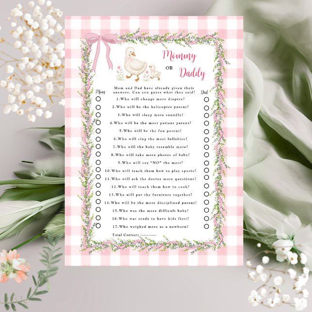 Devinez Maman ou Papa Guirlande Florale Jeu de l'O (Créateur téléchargé)