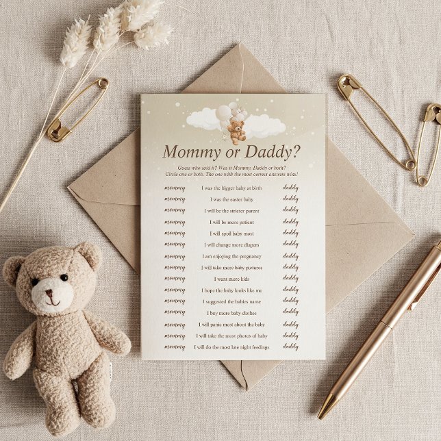 Devinez qui a dit quoi Carte de jeu pour Baby Show (Créateur téléchargé)
